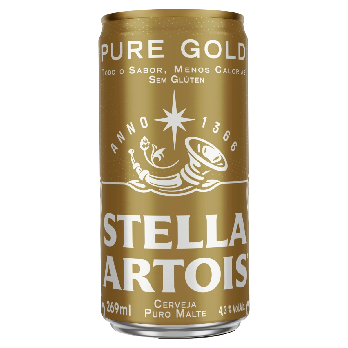 Cerveja Puro Malte Pure Gold Sem Glúten Stella Artois Lata 269ml
