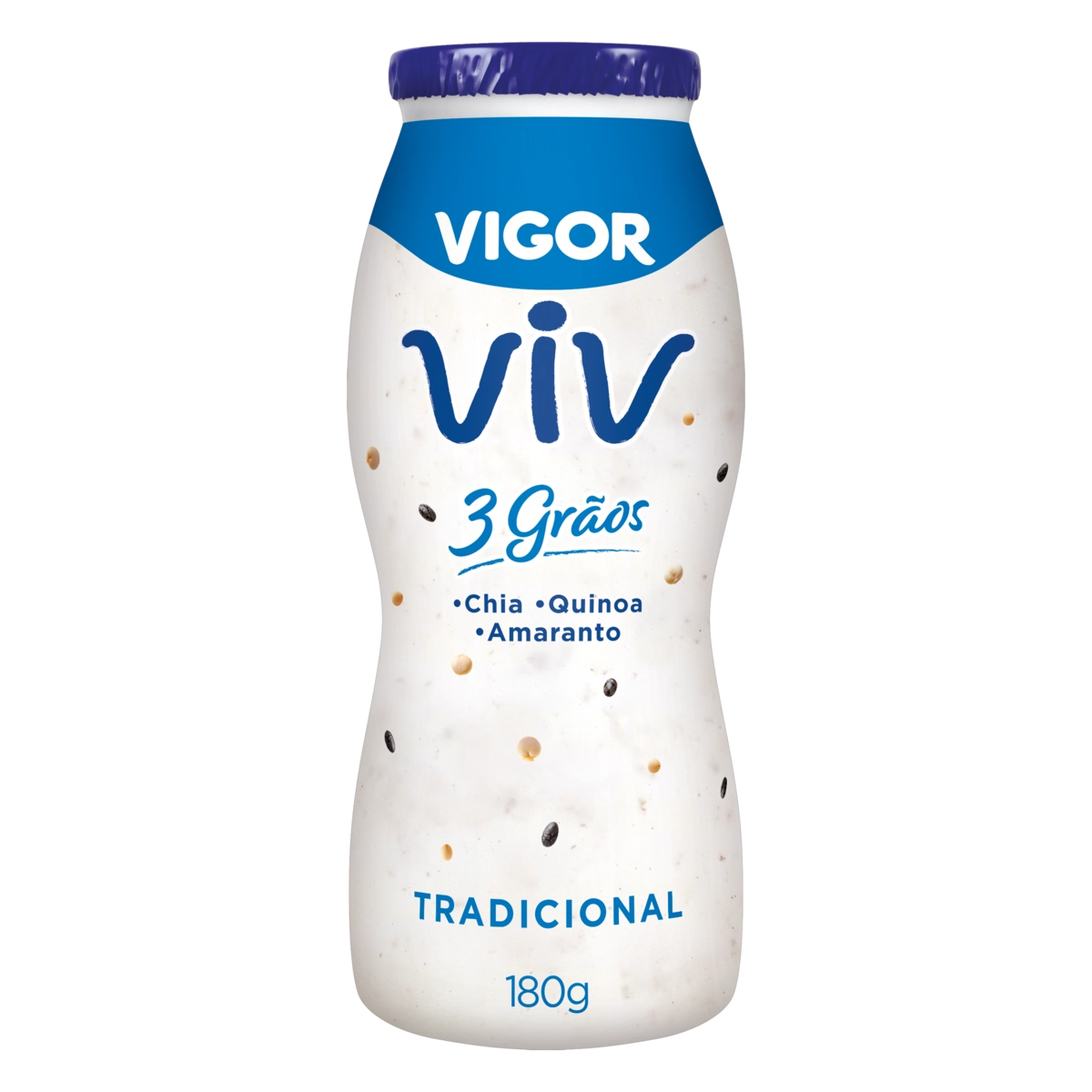 Iogurte Parcialmente Desnatado Tradicional Vigor Viv 3 Grãos Frasco 180g