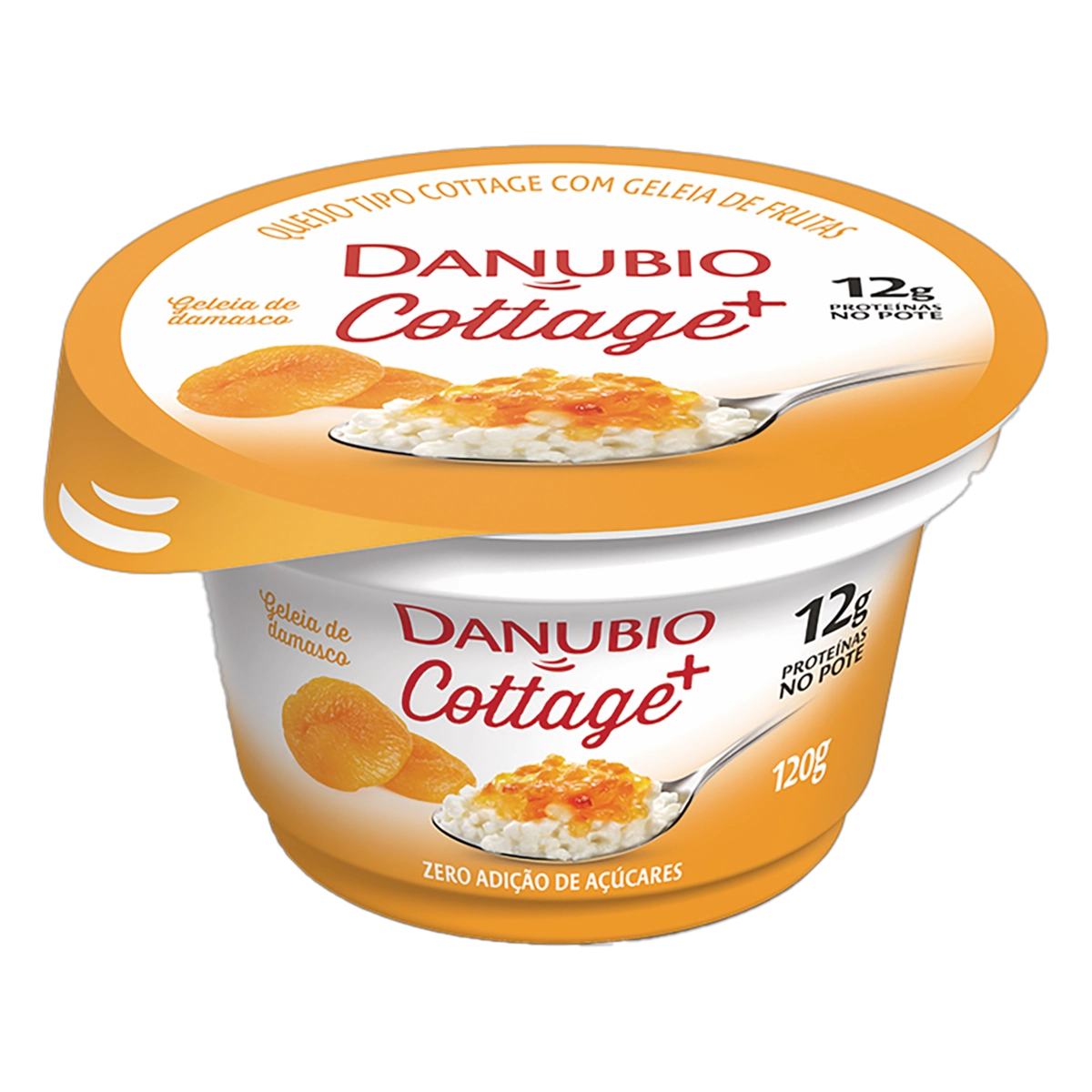 Queijo Cottage Geleia De Damasco Danubio Pote 120g