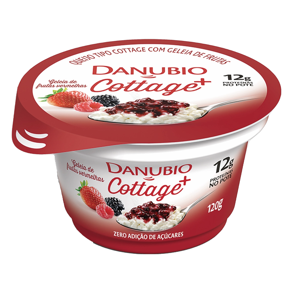 Queijo Cottage Geleia De Frutas Vermelhas Danubio Pote 120g