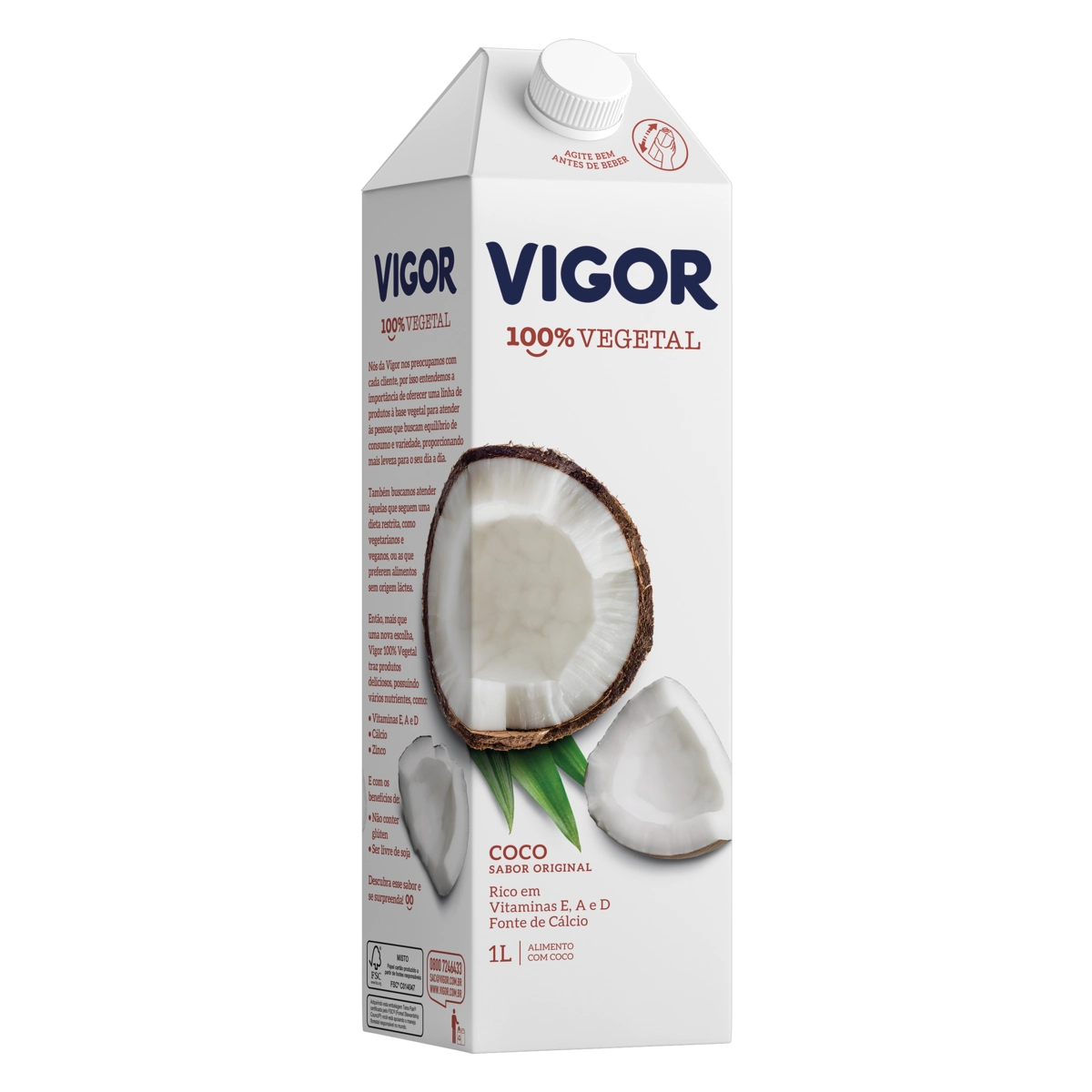 Bebida à Base De Coco Original Vigor Caixa 1l