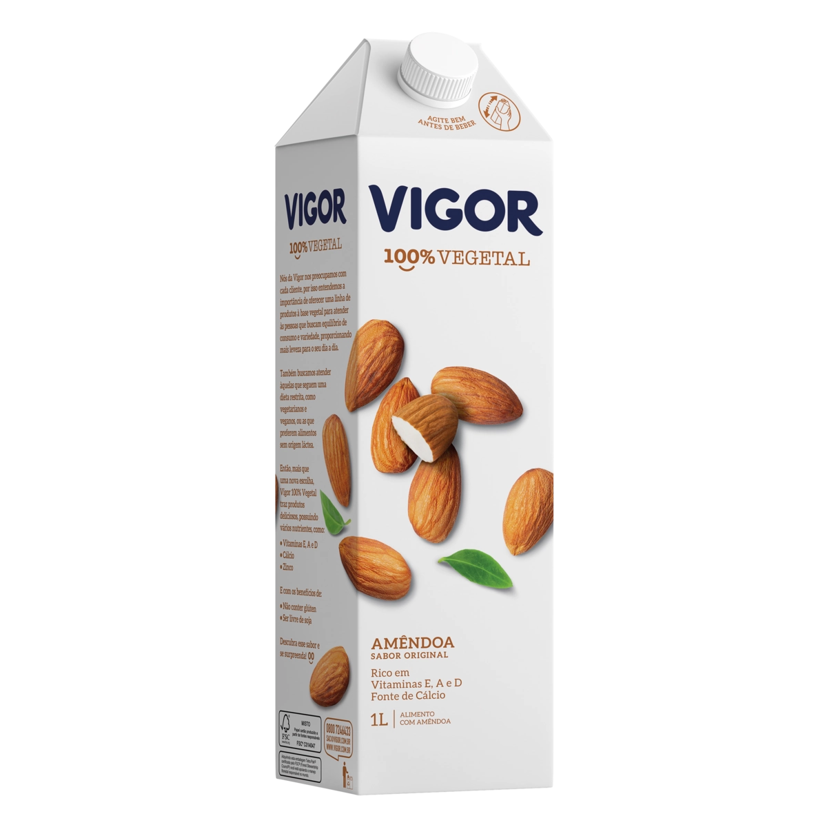 Bebida à Base De Amêndoa Original Vigor Caixa 1l