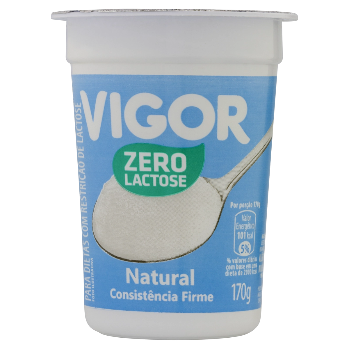 Iogurte Natural Parcialmente Desnatado Zero Lactose Vigor Copo 170g