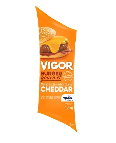 Molho Queijo Cheddar Vigor Burger Gourmet Bisnaga 1,5kg
