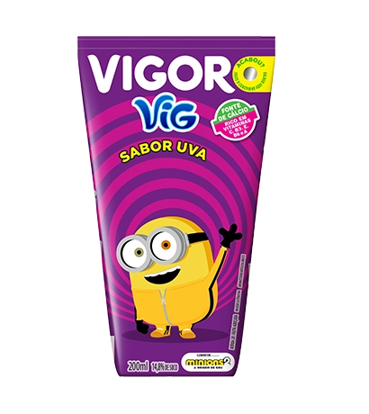 Refresco Adoçado Uva Minions Vigor Vig Caixa 200ml