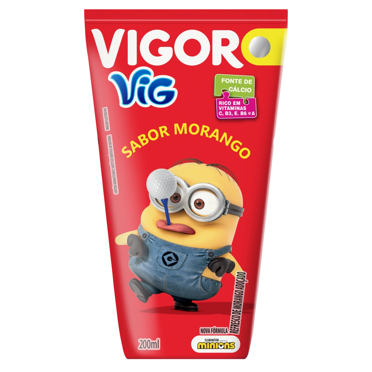 Refresco Adoçado Morango Minions Vigor Vig Caixa 200ml