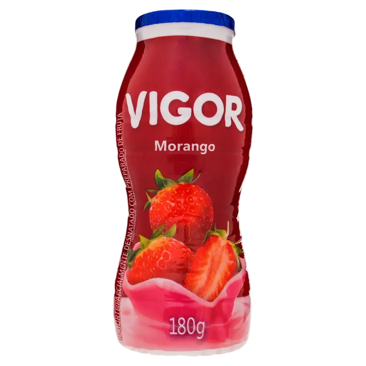 Iogurte Parcialmente Desnatado Morango Vigor Frasco 180g