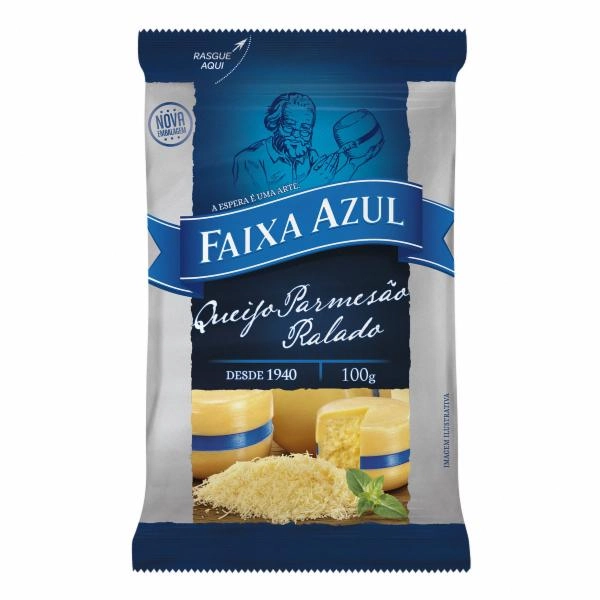 Queijo Parmesão Ralado Faixa Azul Pacote 100g