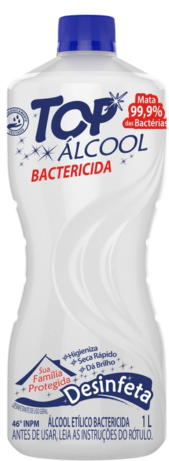 álcool Líquido 46 Inpm Bactericida Top álcool Frasco 1l