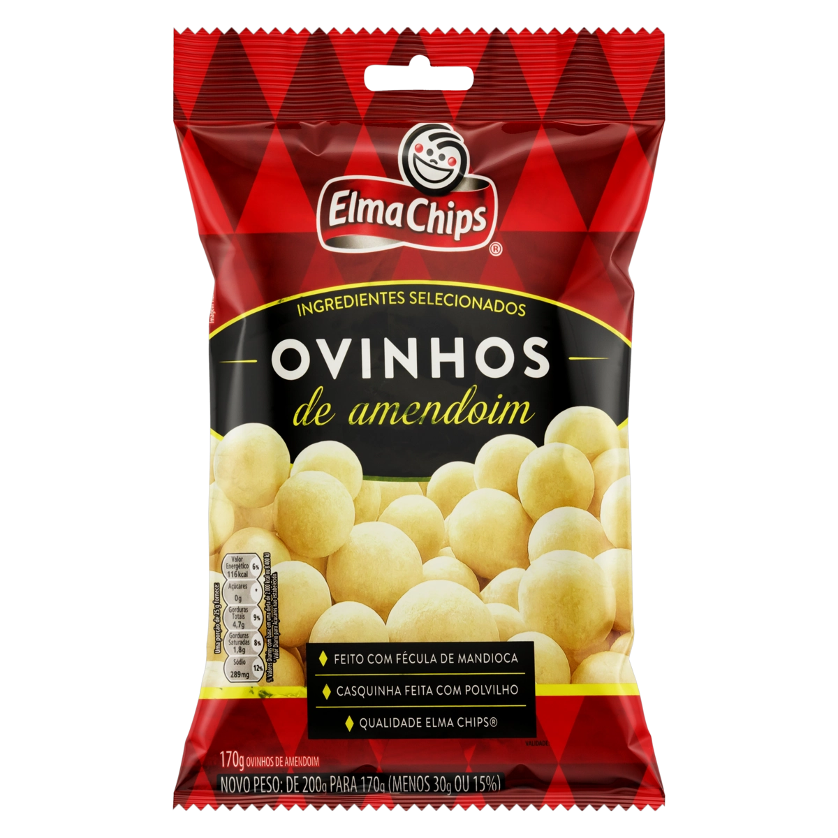 Ovinhos De Amendoim Elma Chips Pacote 170g