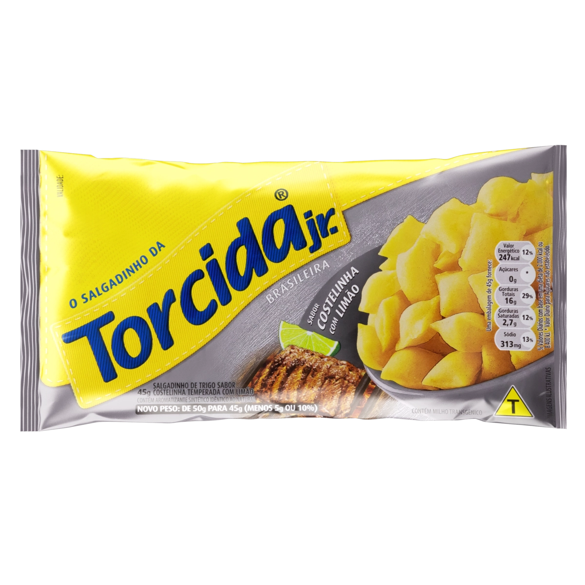 Salgadinho De Trigo Costelinha Com Limão Torcida Jr. Pacote 45g