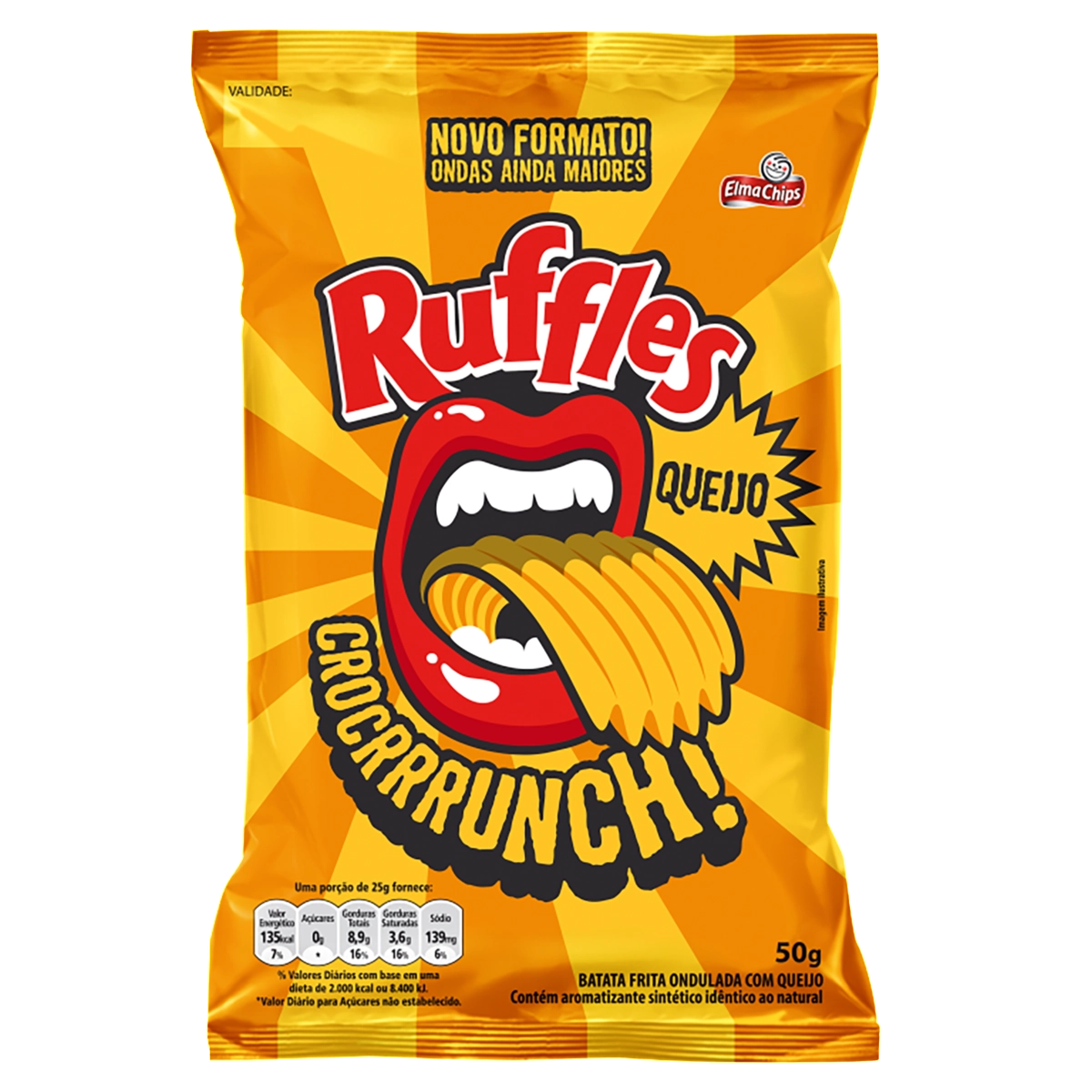 Batata Frita Ondulada Queijo Elma Chips Ruffles Pacote 50g