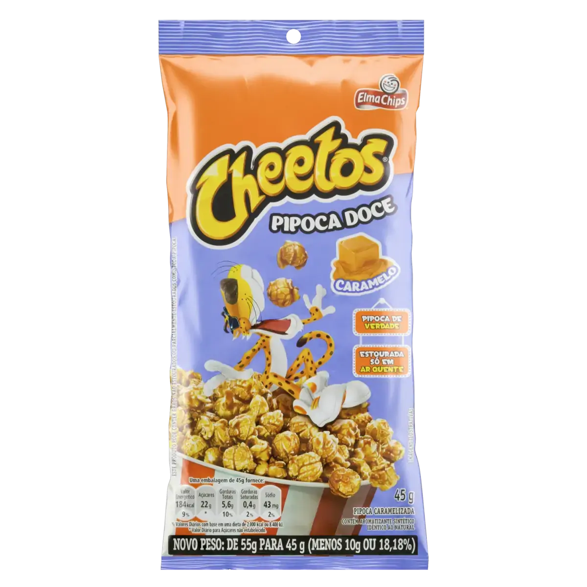 Pipoca Pronta Doce Caramelizada Elma Chips Cheetos Pacote 45g
