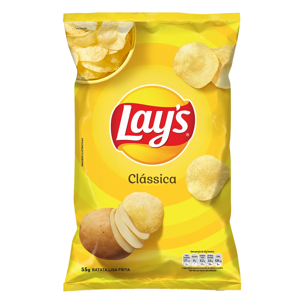 Batata Frita Lisa Clássica Lays Pacote 55g