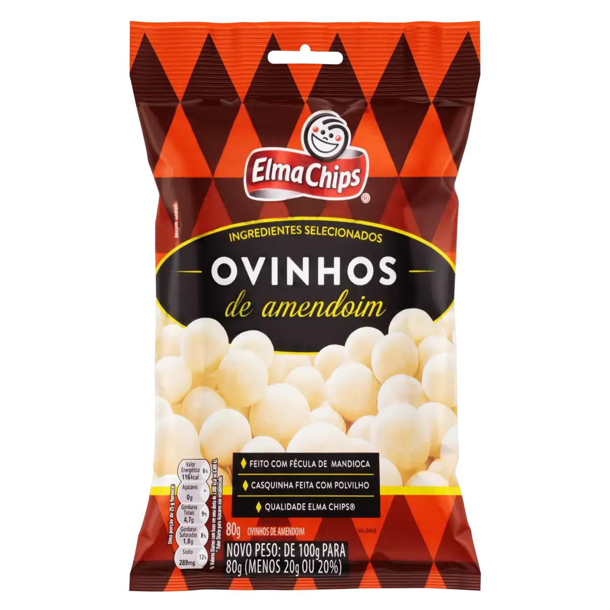 Ovinhos De Amendoim Elma Chips Pacote 65g