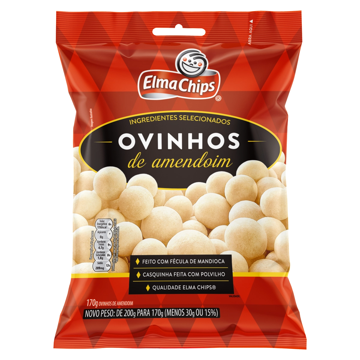 Ovinhos De Amendoim Elma Chips Pacote 170g