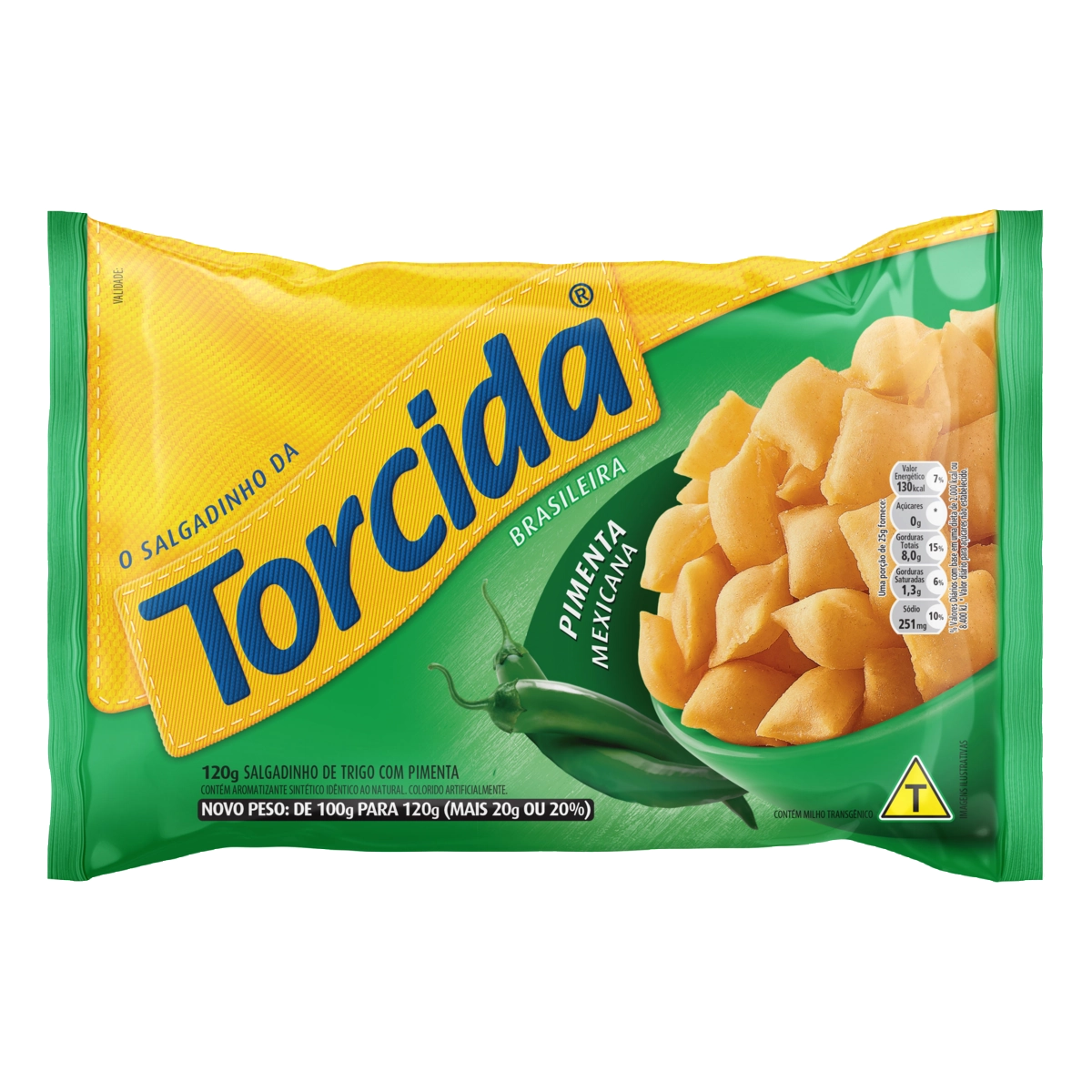 Salgadinho De Trigo Pimenta Mexicana Torcida Pacote 120g