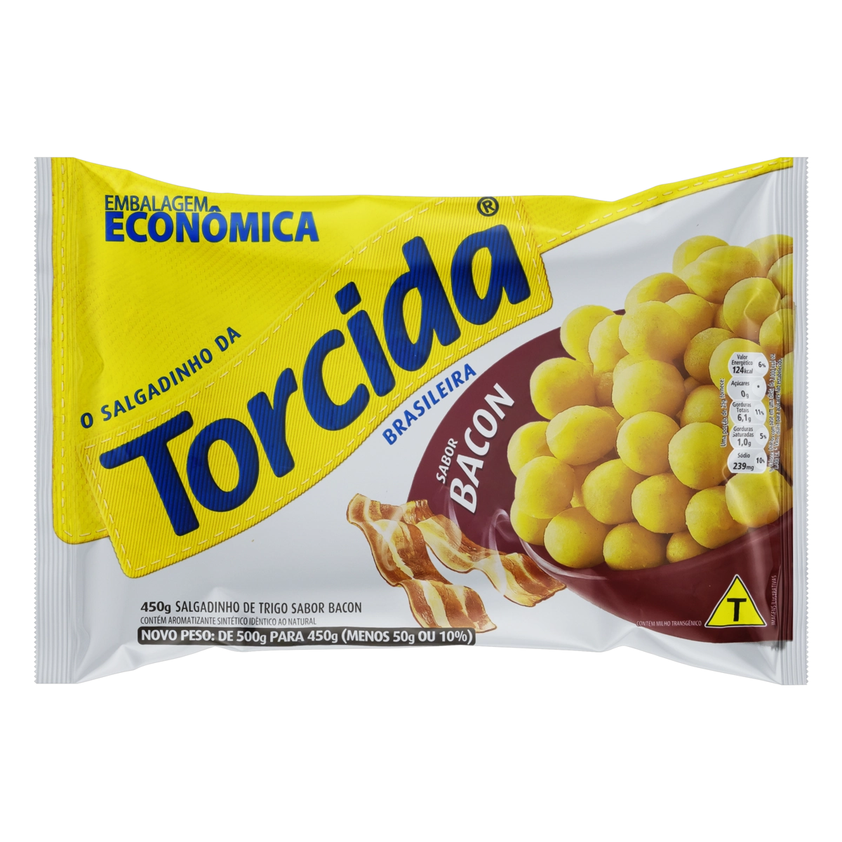 Salgadinho De Trigo Bacon Torcida Pacote 450g Embalagem Econômica