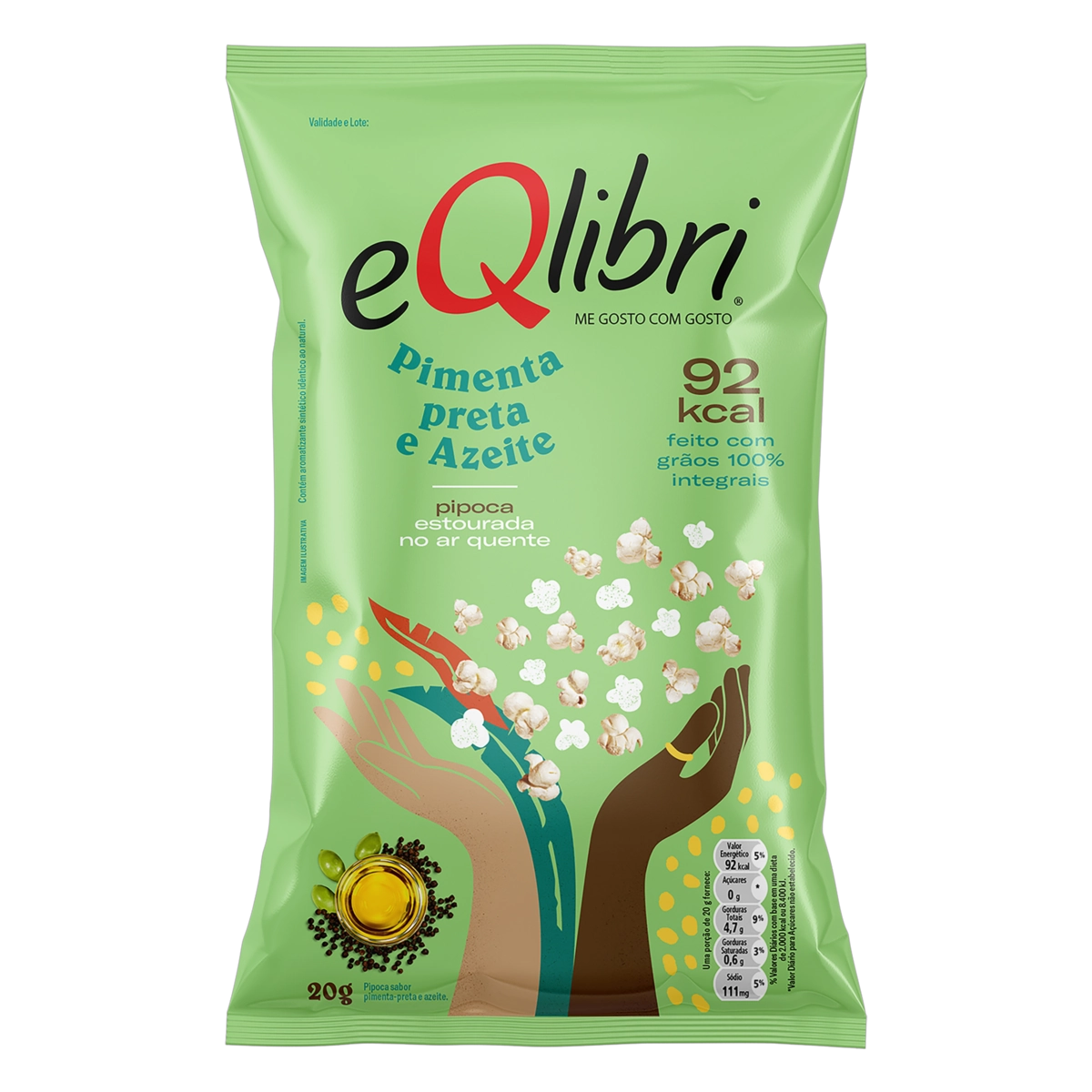 Pipoca Pronta Pimenta Preta E Azeite Eqlibri Pacote 20g