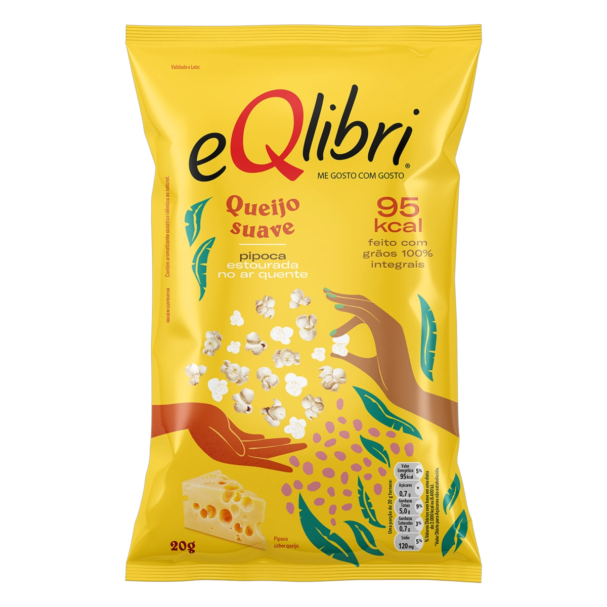 Pipoca Pronta Queijo Suave Eqlibri Pacote 20g