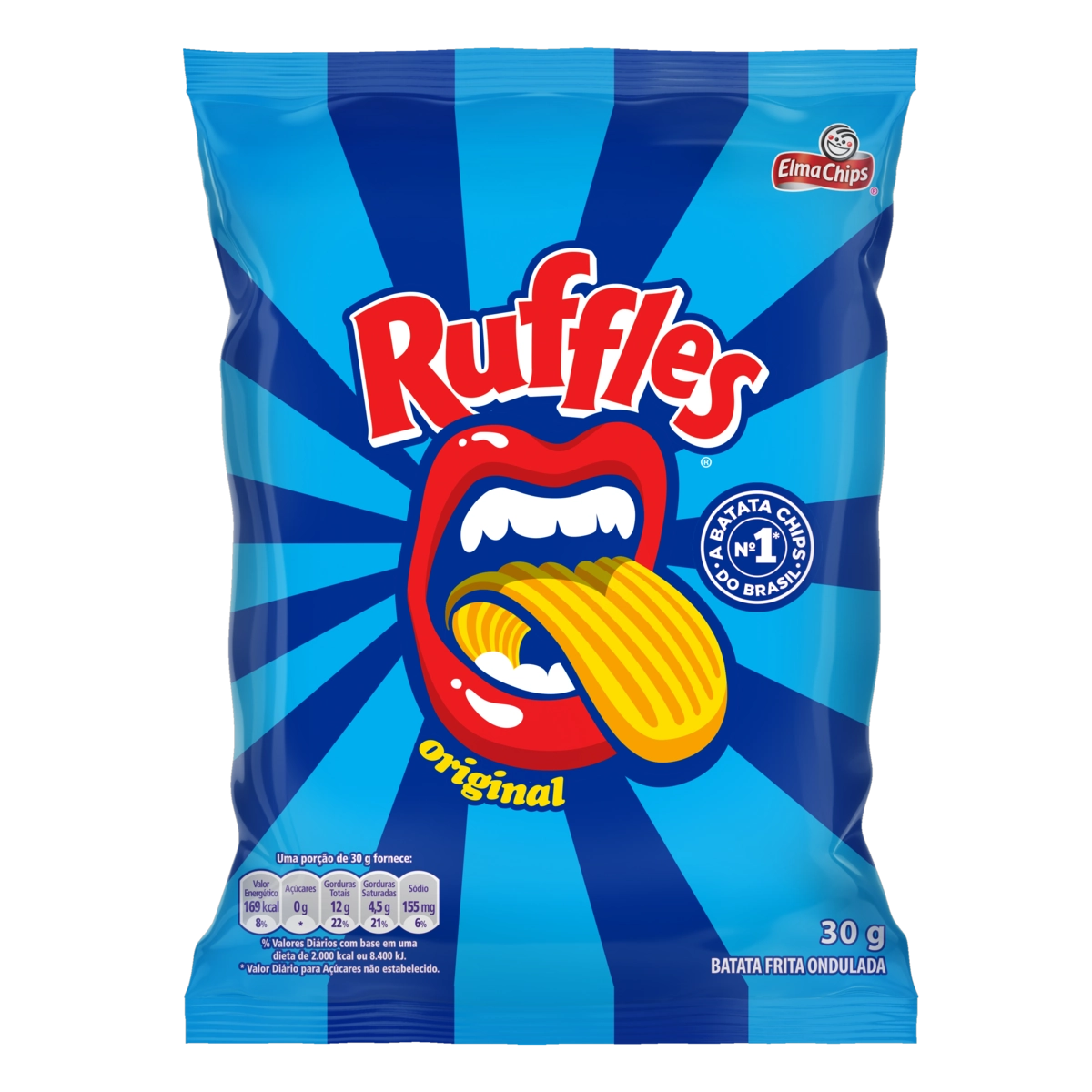 Batata Frita Ondulada Original Elma Chips Ruffles Pacote 30g