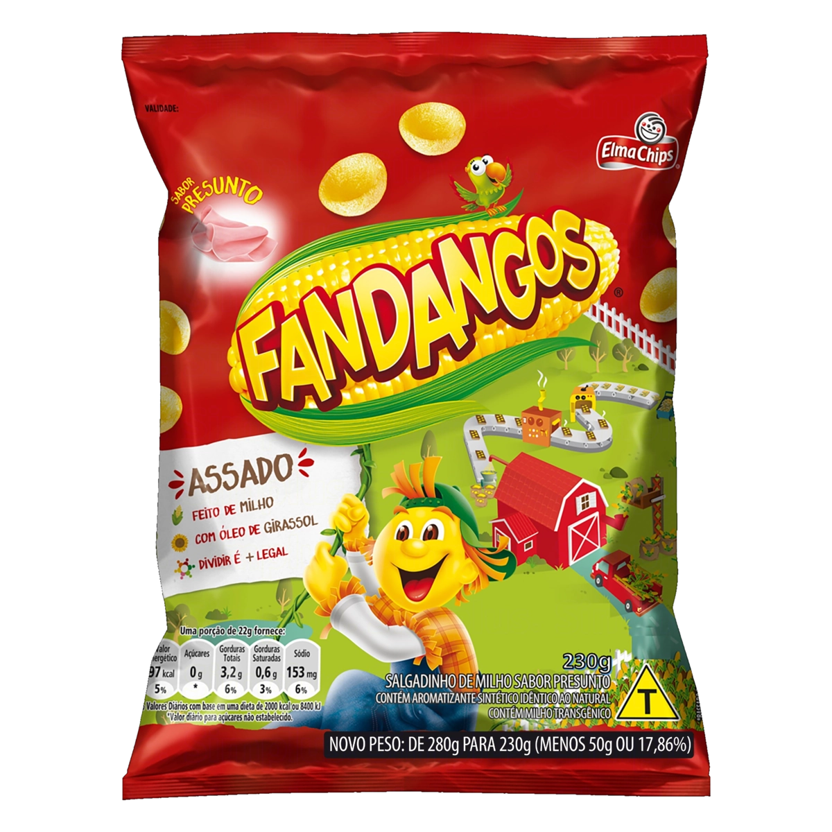 Salgadinho De Milho Presunto Elma Chips Fandangos Pacote 230g