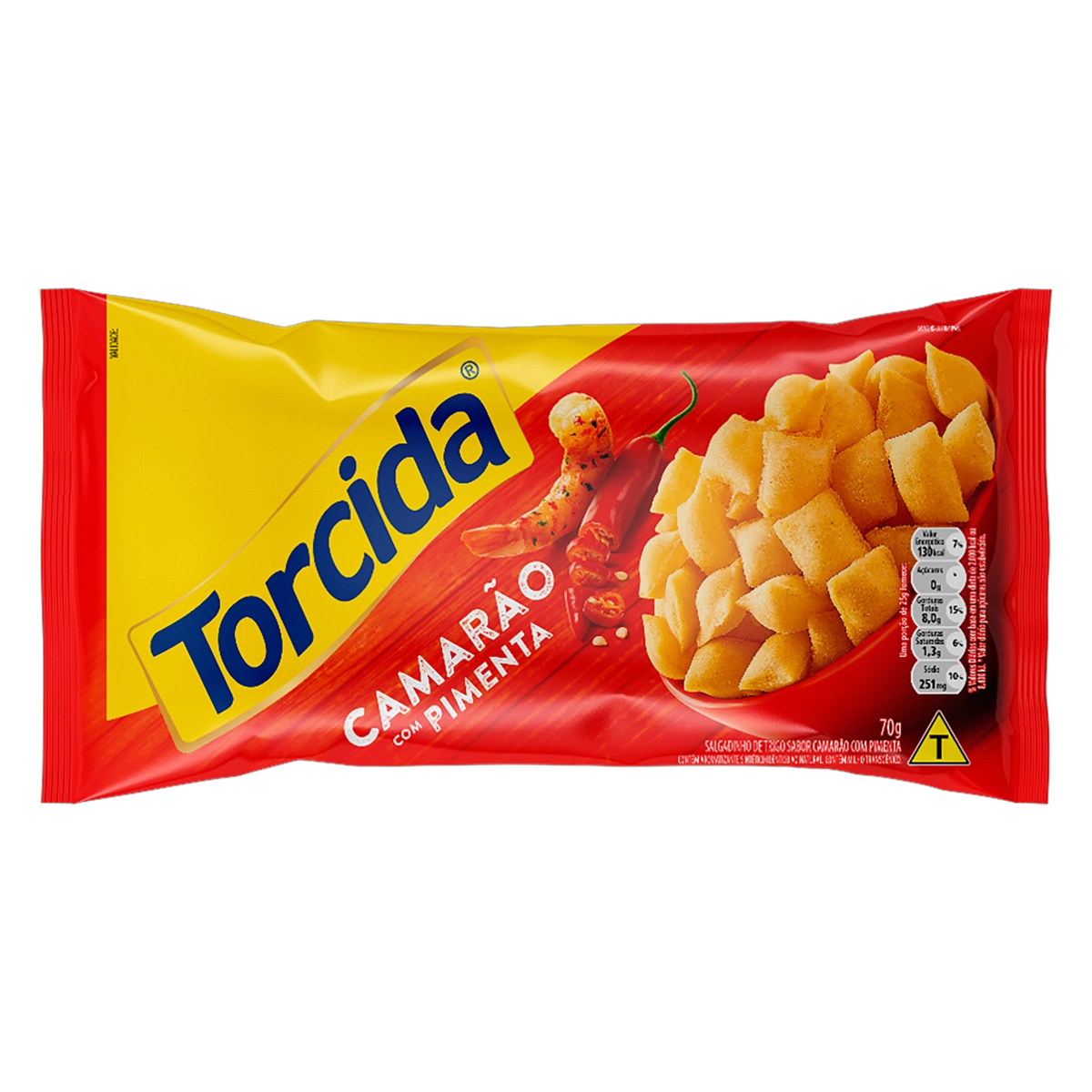 Salgadinho De Trigo Camarão Com Pimenta Torcida Pacote 70g