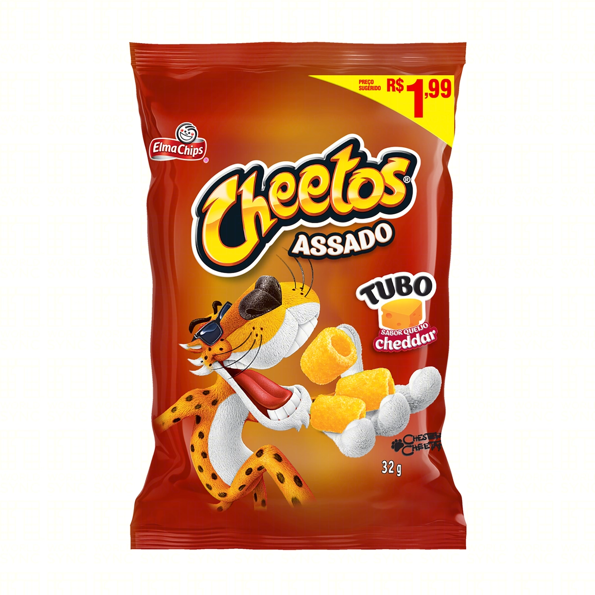 Salgadinho De Milho Tubo Queijo Cheddar Elma Chips Cheetos Pacote 32g