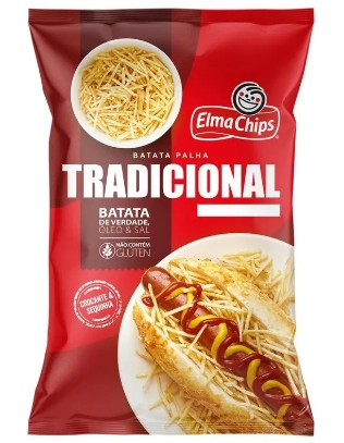 Batata Palha Tradicional Elma Chips Pacote 215g Embalagem Econômica