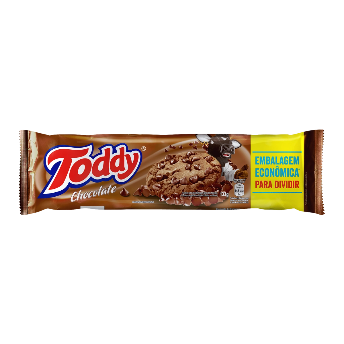Biscoito Cookie Chocolate Com Gotas De Chocolate Toddy Pacote 133g Embalagem Econômica