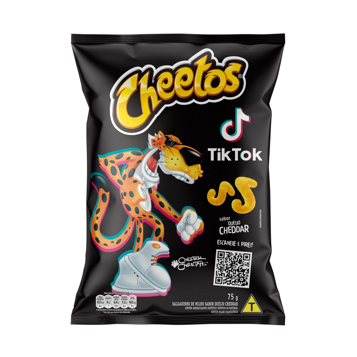 Salgadinho De Milho Queijo Cheddar Tik Tok Cheetos Pacote 75g