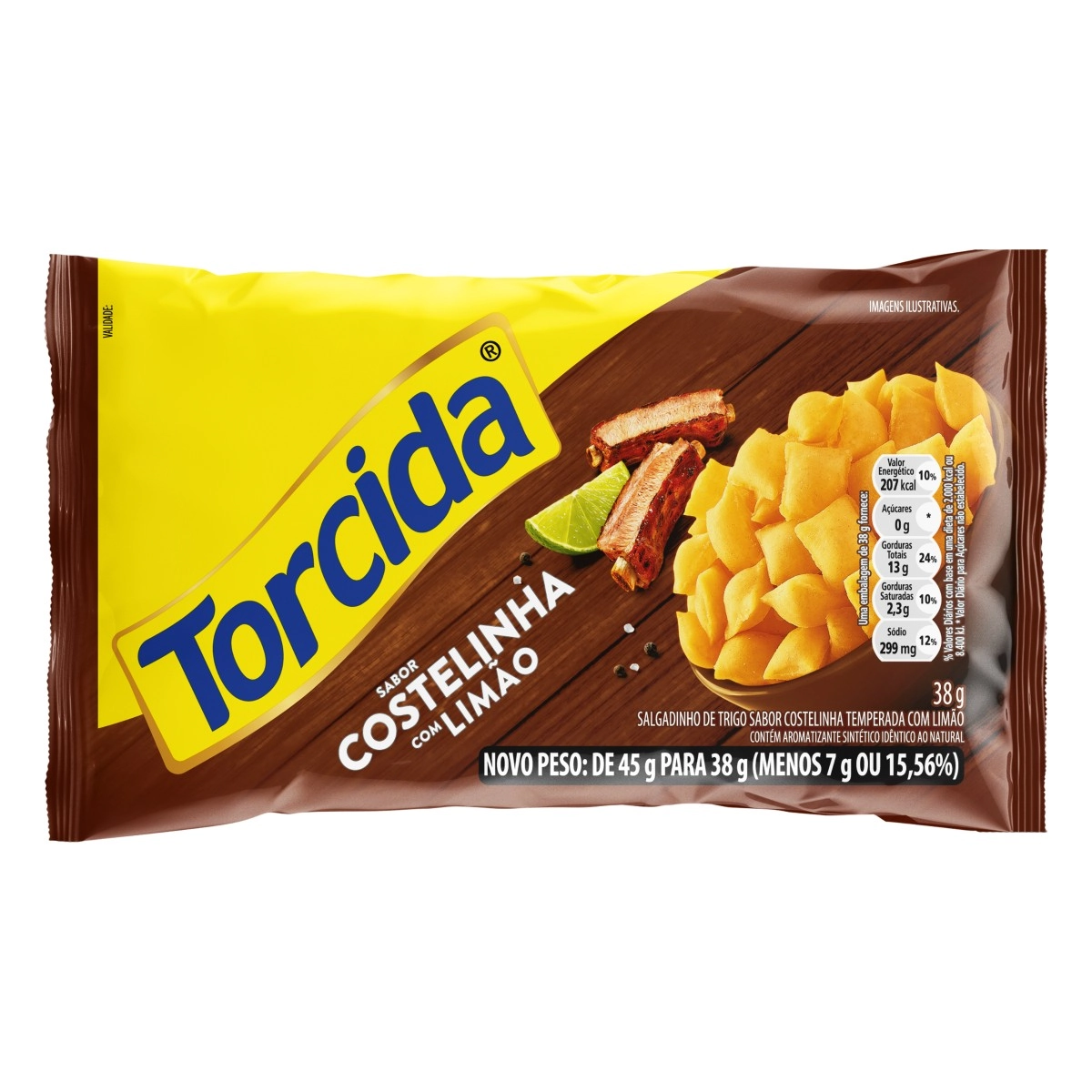 Salgadinho De Trigo Costelinha Com Limão Torcida Pacote 38g