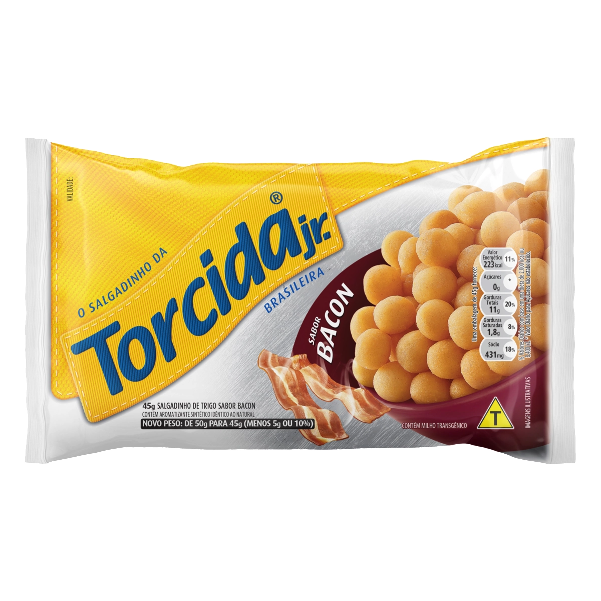 Salgadinho De Trigo Bola Bacon Torcida Pacote 38g