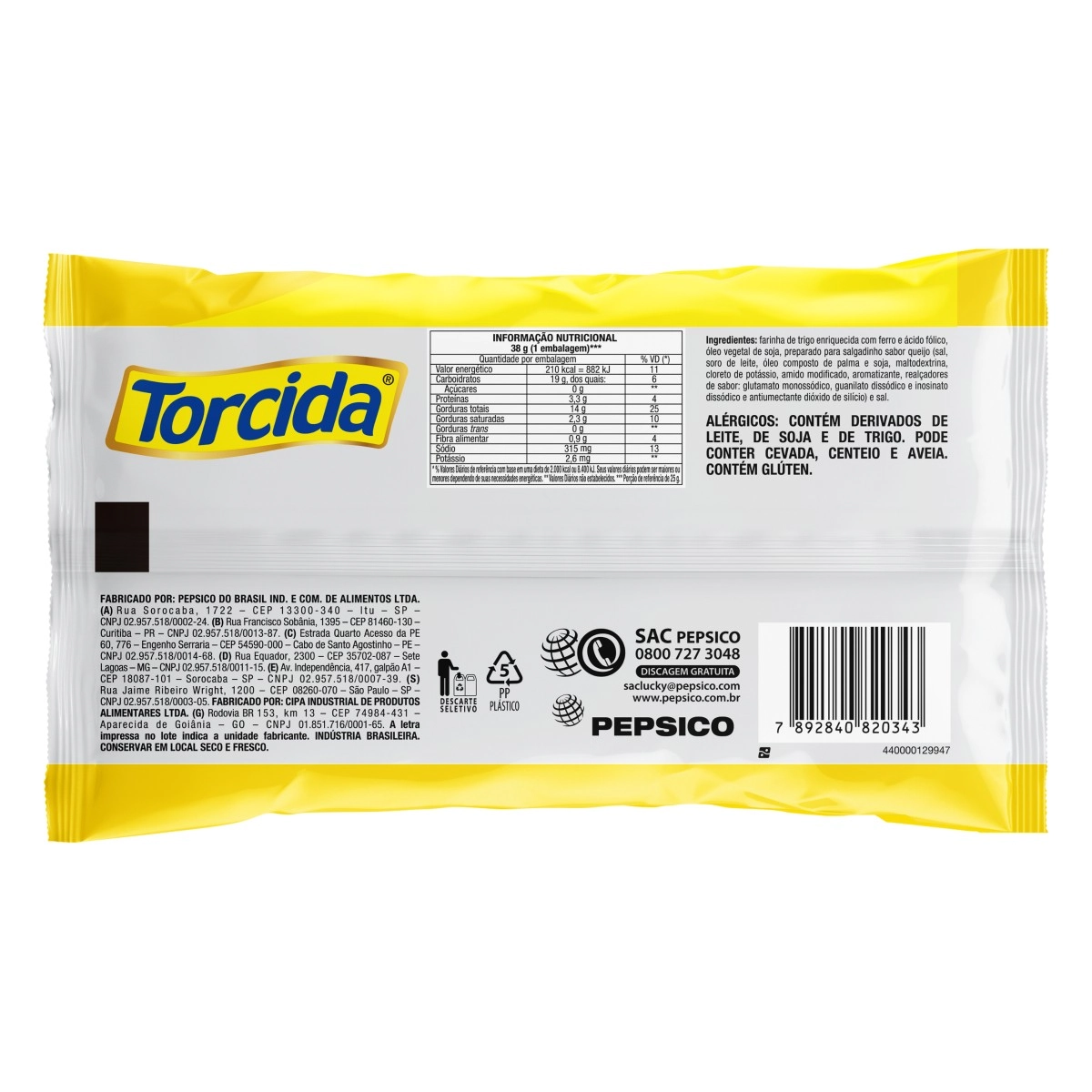 Salgadinho De Trigo Queijo Torcida Pacote 38g