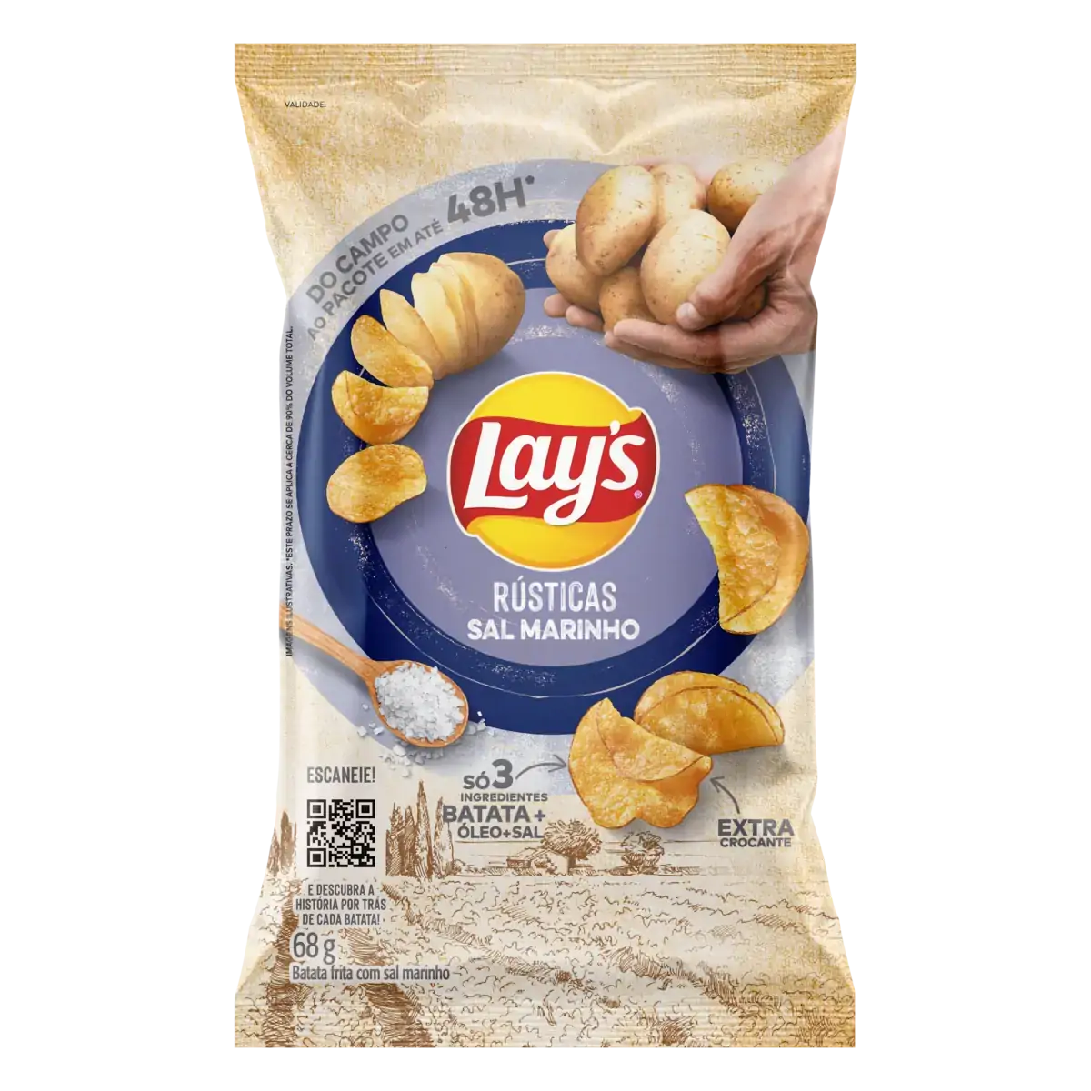 Batata Frita Rústica Com Sal Marinho Lays Pacote 68g