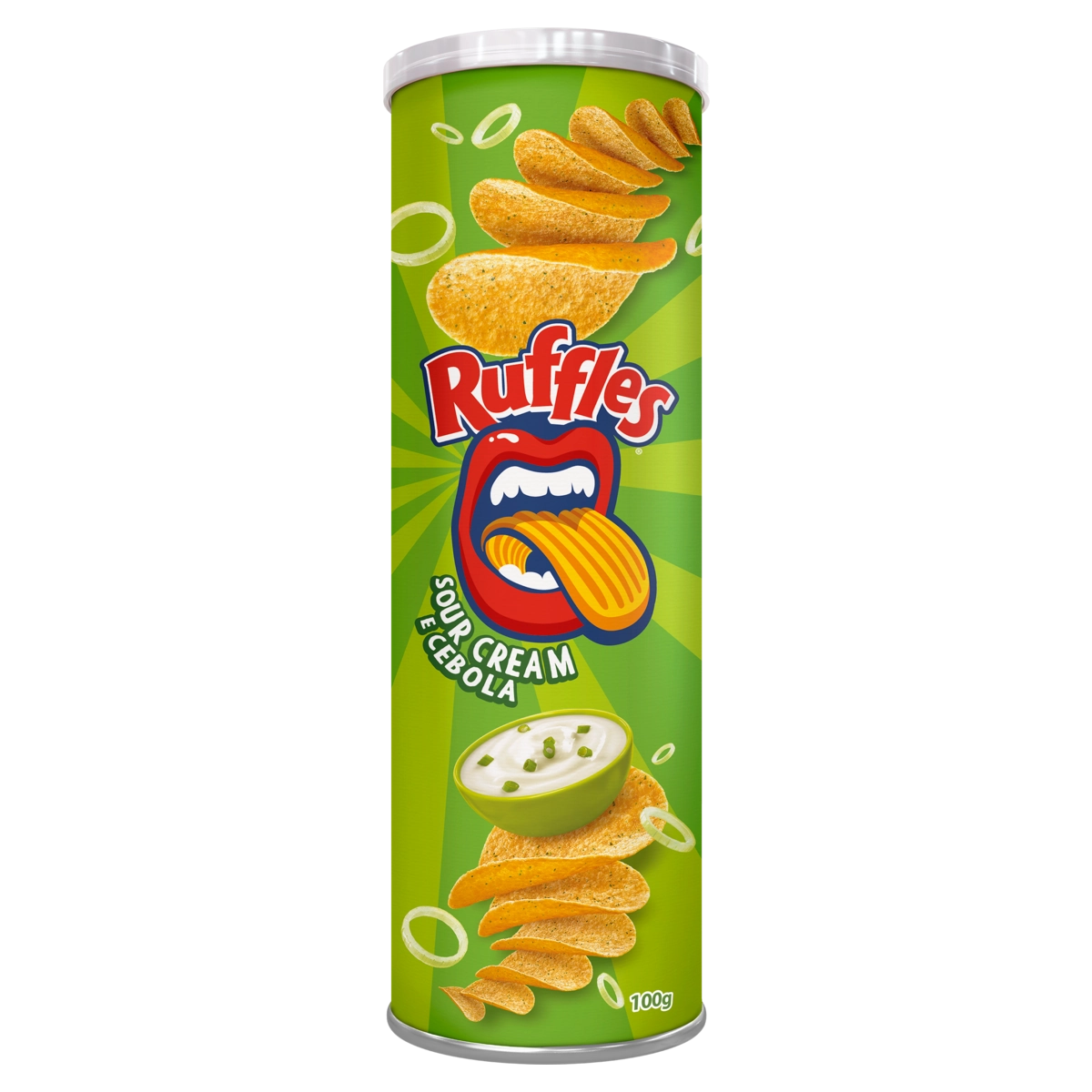 Snack De Batata Sour Cream E Cebola Elma Chips Ruffles Tubo 100g