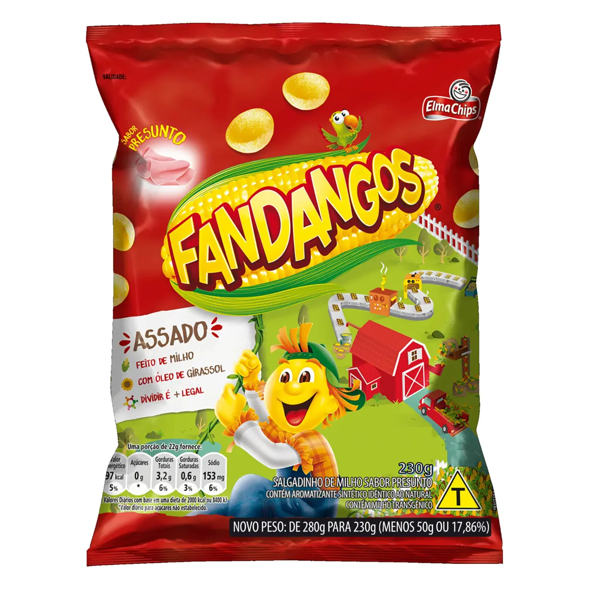 Salgadinho De Milho Presunto Elma Chips Fandangos Pacote 230g
