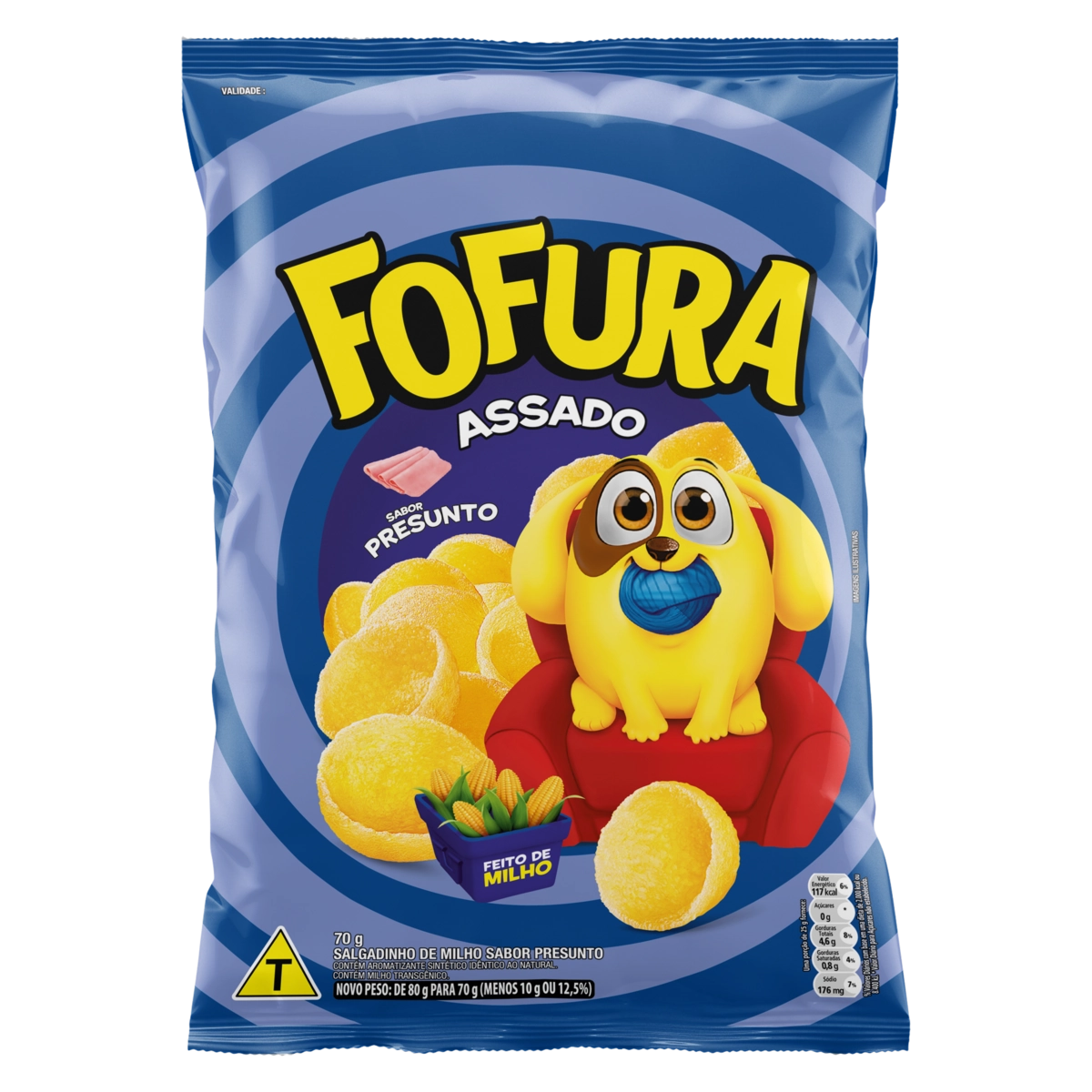 Salgadinho De Milho Presunto Fofura Pacote 60g
