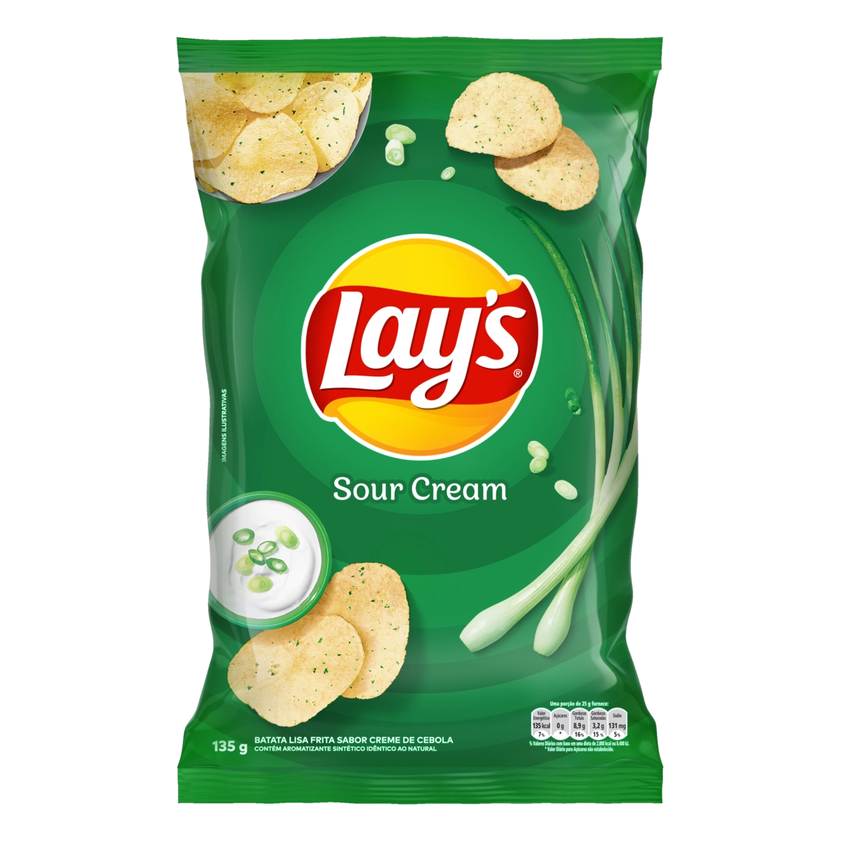 Batata Frita Lisa Sour Cream Lays Pacote 135g