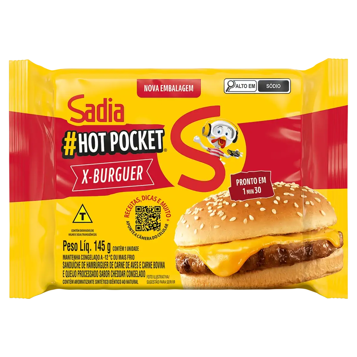 Sanduíche Congelado X Burguer Sadia Hot Pocket Pacote 145g