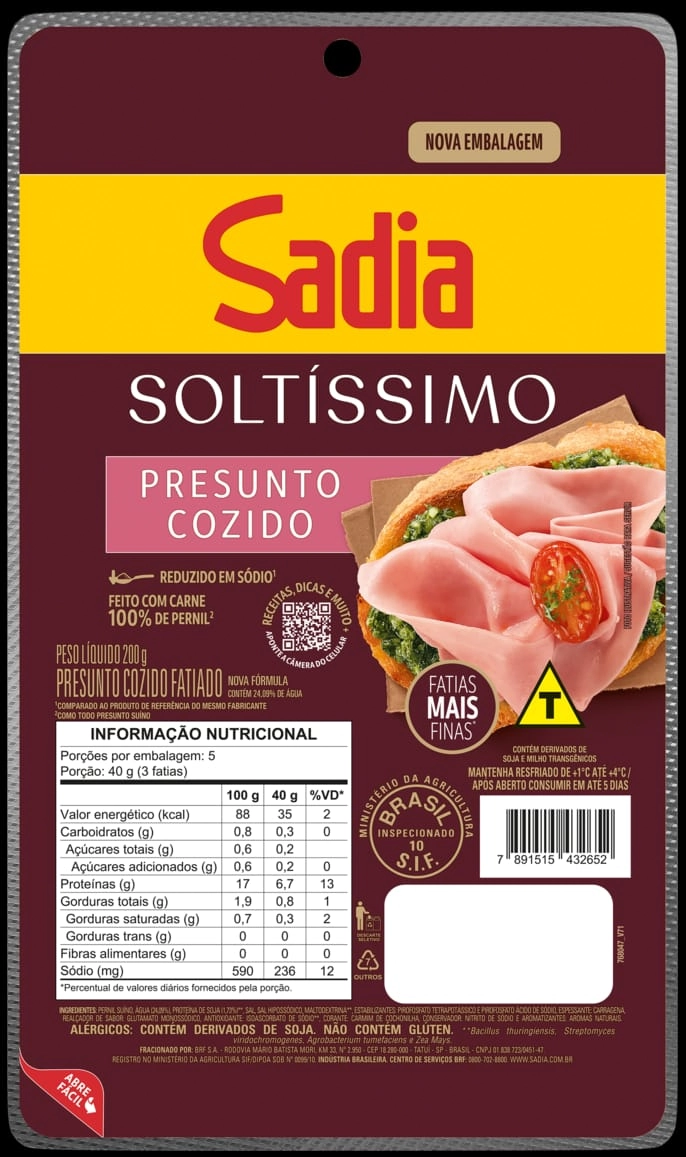 Presunto Sadia 200gr Soltissimo