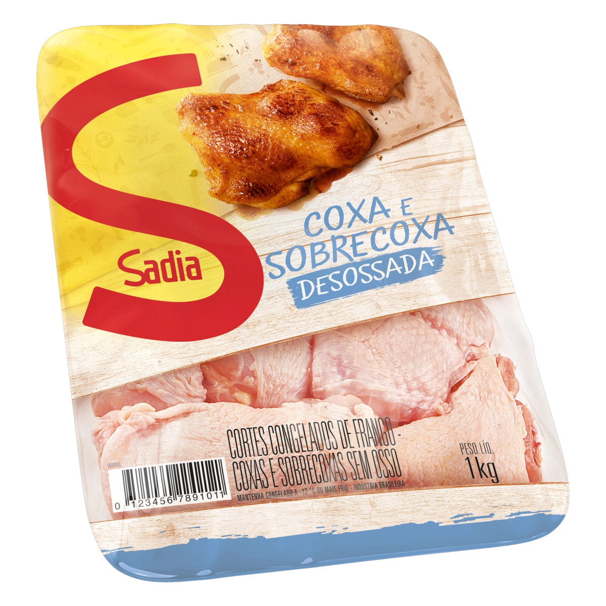Coxa E Sobrecoxa De Frango Congelada Sem Osso Sadia 1kg