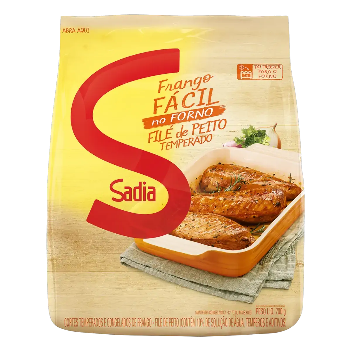 Filé De Peito De Frango Congelado Temperado Sadia Frango Fácil 700g