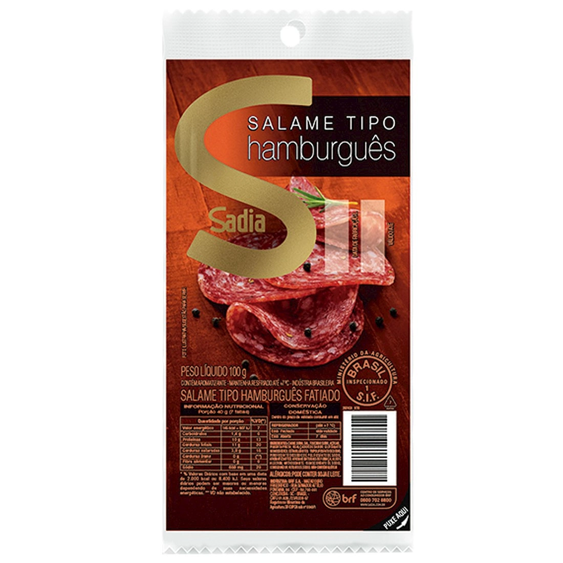 Salame Sadia 100g Hamburgues Fatiado