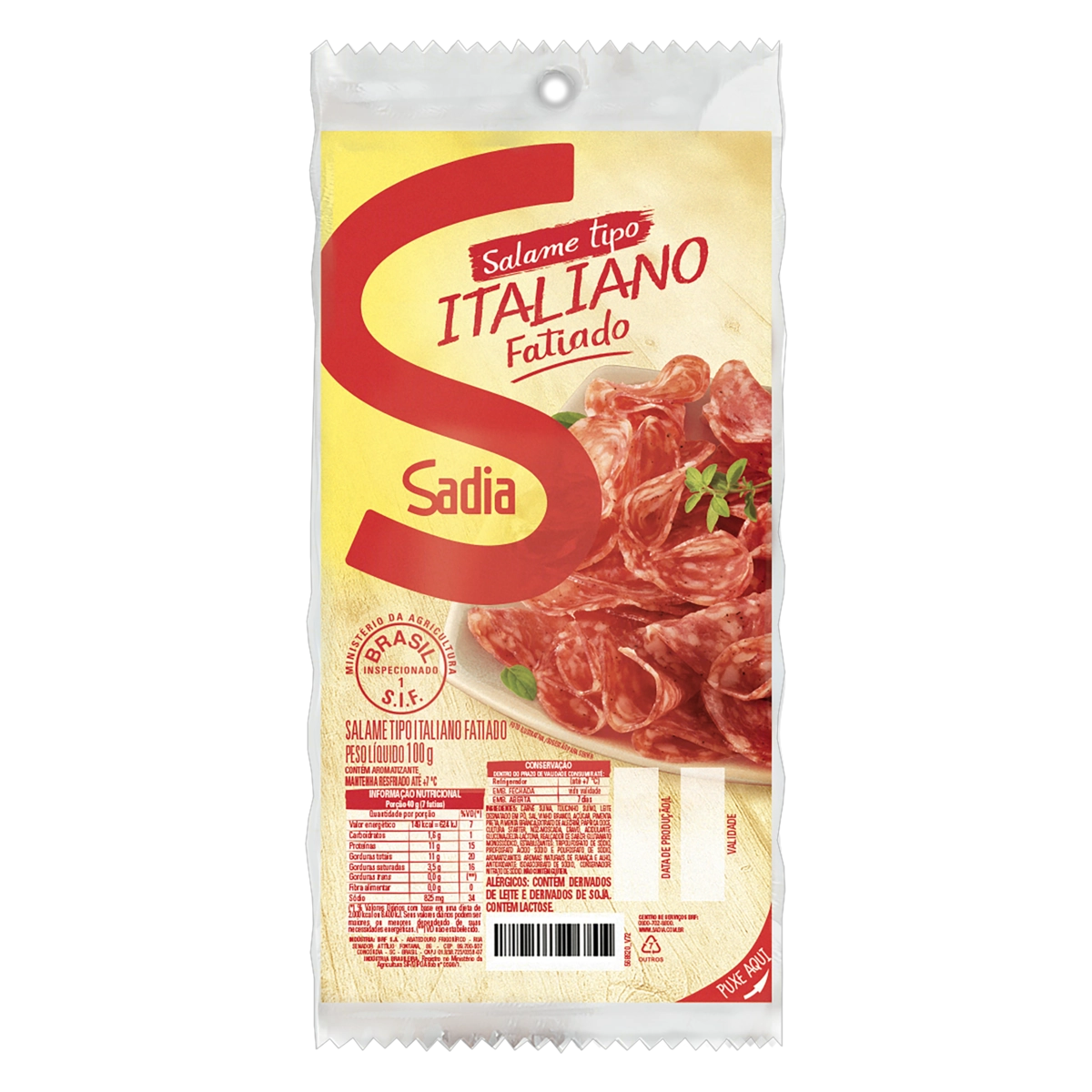 Salame Italiano Fatiado Sadia 100g