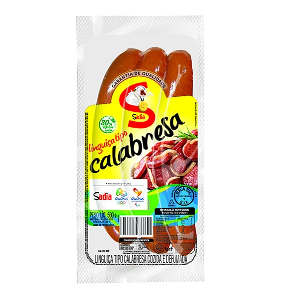 Linguiça Calabresa Cozida E Defumada Sadia 500g