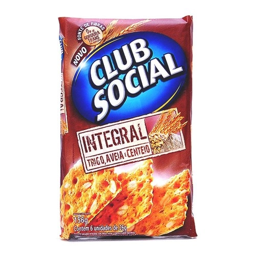 Biscoito Club Social Integral Trigo Aveia E Centeio Multipack C/ 6 Unidades