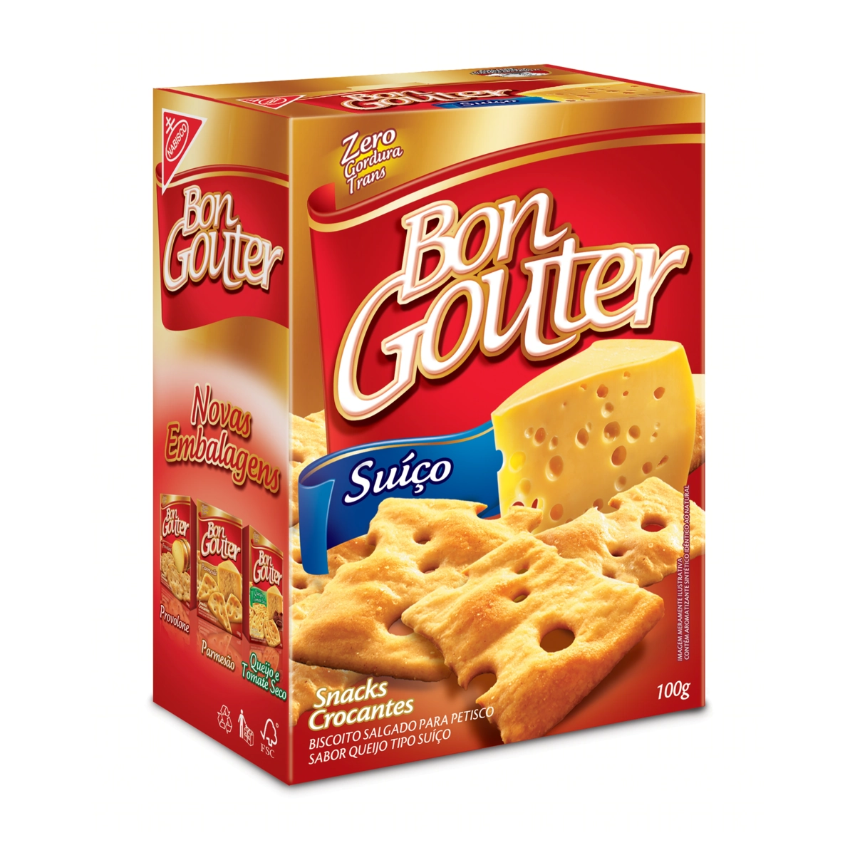 Biscoito Queijo Suíço Bon Gouter Caixa 100g