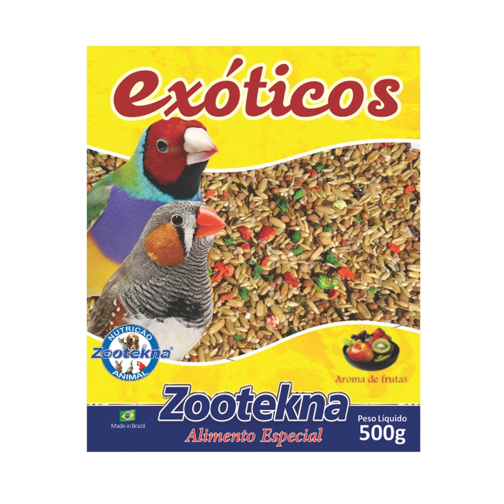 Ração Zootekna Para Pássaros Exóticos Mistura De Sementes