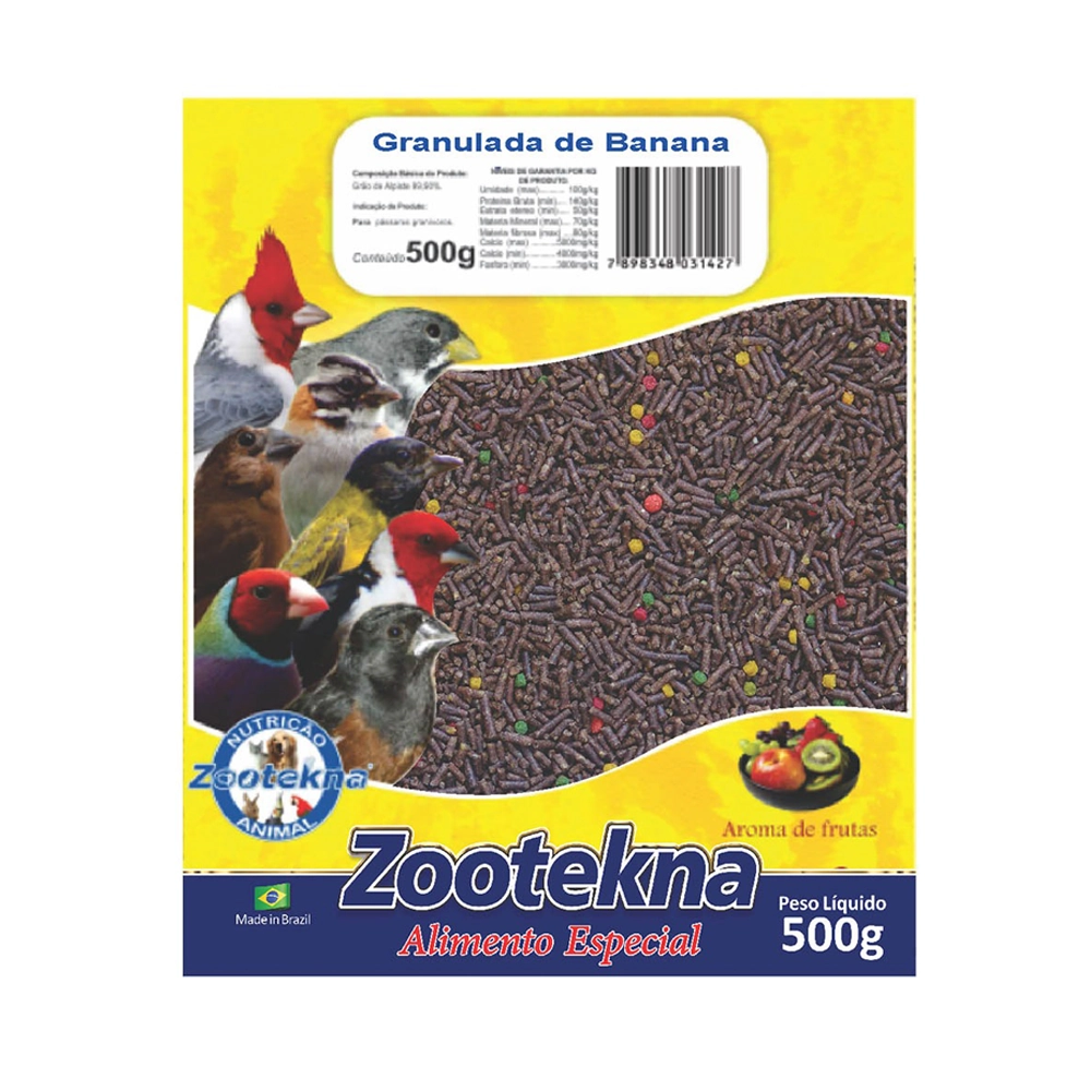 Ração P/ Pássaros Granulada De Banana Zootekna